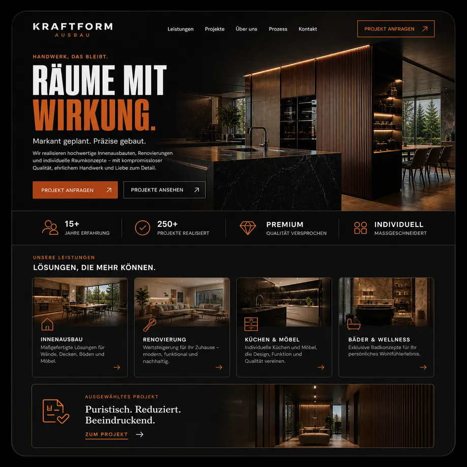 Webseiten-Beispiel für Handwerksbetrieb