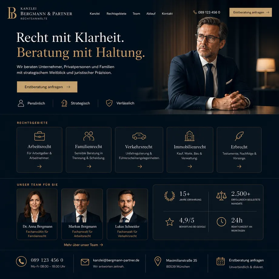 Webseiten-Beispiel für Kanzlei oder Beratung