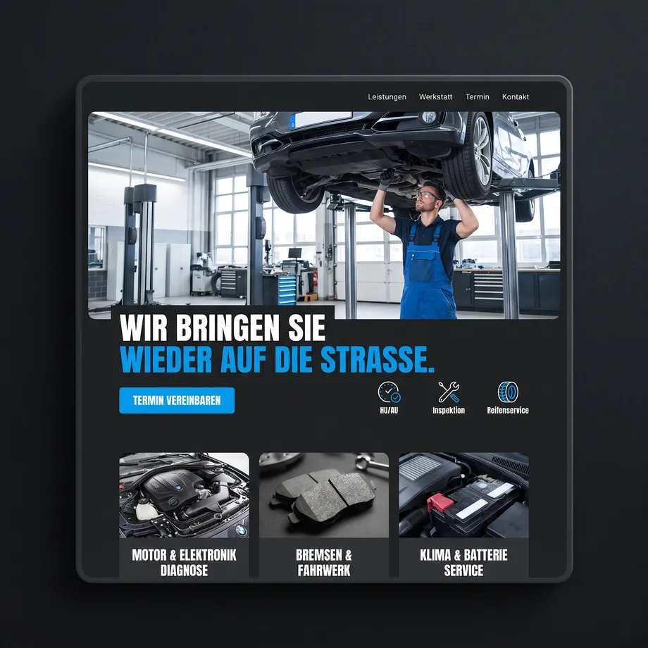 Webseiten-Beispiel für KFZ-Werkstatt
