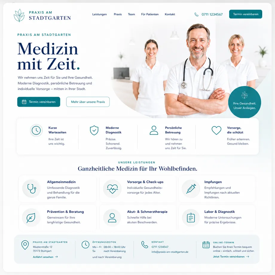 Webseiten-Beispiel für Praxis oder Therapie